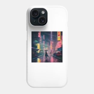 Neo Tokyo - A Lonely Man - Night Lights Phone Case