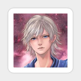 White Hair Anime Boy Magnet