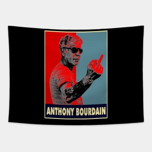 Retro Anthony Bourdain Fist Tapestry