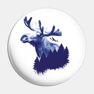 Moose Elk Nature Pin