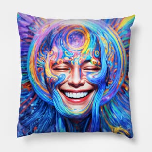 Into The Rainbow - Trippy Psychedelic Art Pillow