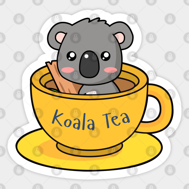 Koala Tea Funny Koala Pun Sticker Teepublic