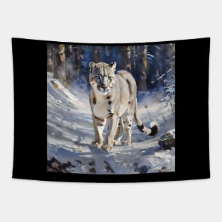 Snow Leopard Study Tapestry