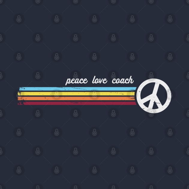 Retro Stripes Peace Love Coach by Jitterfly