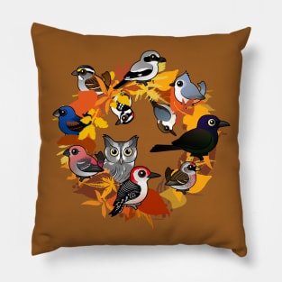 Fall Foliage and Autumn Birds Pillow