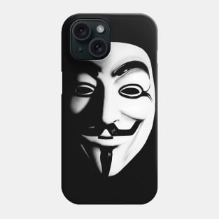 Fawkes Mask (b&w) Phone Case