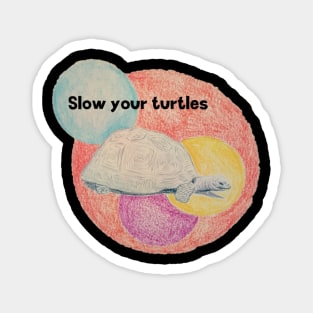 Slow your turtles Magnet