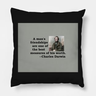 Charles Darwin / friendship / Father's Day / Birthday Pillow