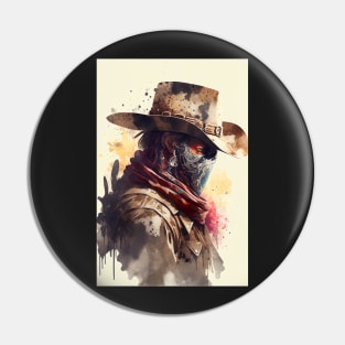 Cowboy Wearing a Ninja Mask Pin