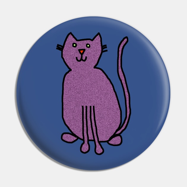 Cat Purple Metallic Pin by ellenhenryart