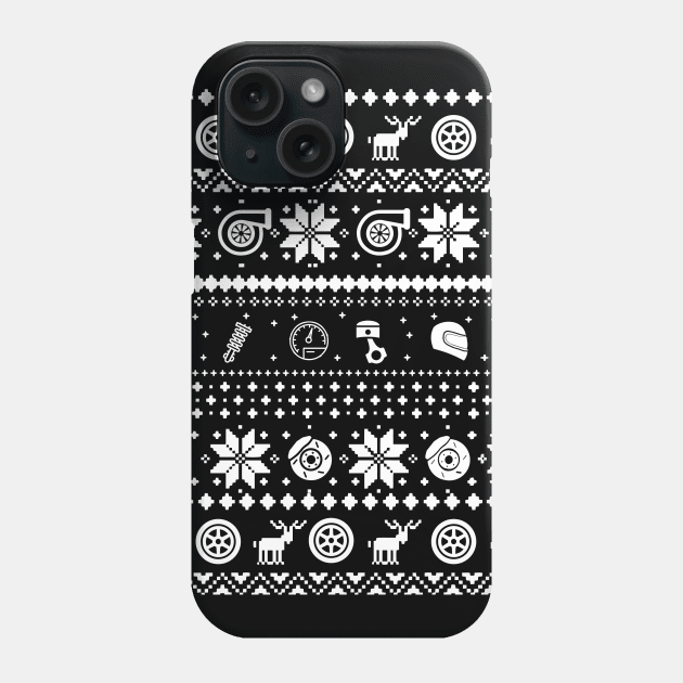 Car Enthusiast Christmas Sweater Phone Case by cowtown_cowboy