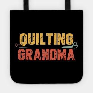 Quilting Grandma T-Shirt - Retro Colors Gift Tote