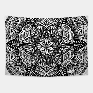 Black and White Kaleidoscope Tapestry