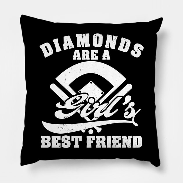 Diamonds are a Girl's Best Friend Baseball Pillow by sumikoric