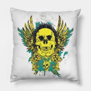 Zombie Skull with Wings Pillow