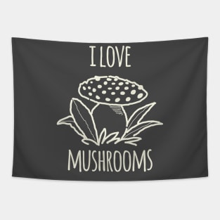 I Love Mushrooms Tapestry