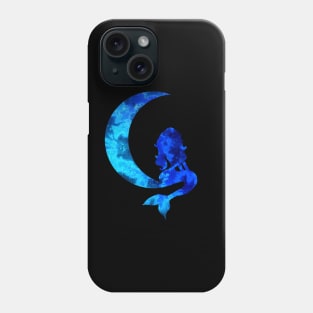 Blue Crescent Moon and Mermaid Silhouette Phone Case