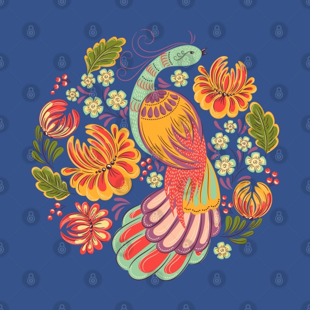 bird garden hand drawn by Mako Design 