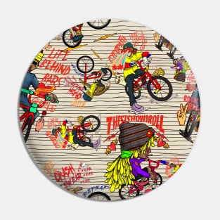 bike gang pattern Pin