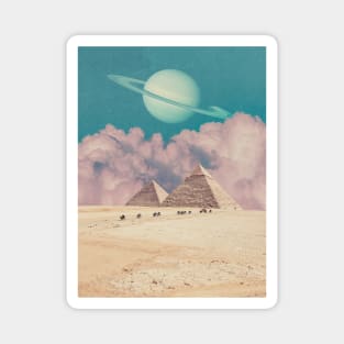 Pink Clouds - Space Aesthetic, Retro Futurism, Sci Fi Magnet