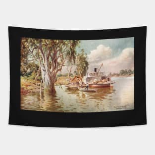 Murray River scene Australia circa 1915 Tapestry