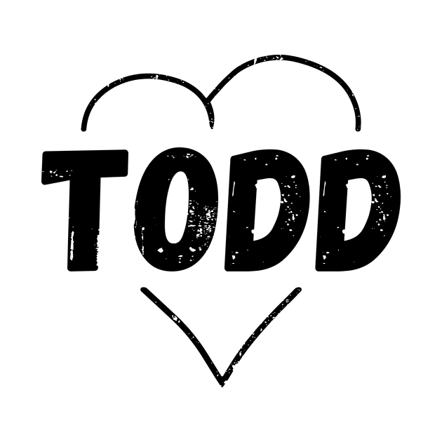 Todd Name Inside Vintage Heart, Todd for Valentines Day by Liquids