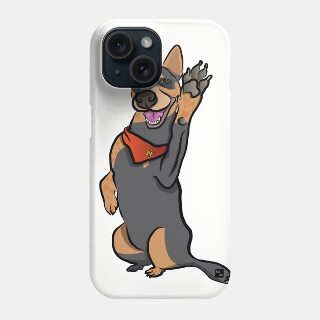 Lefty Cattle Dog High Five Phone Case by AltTabStudio