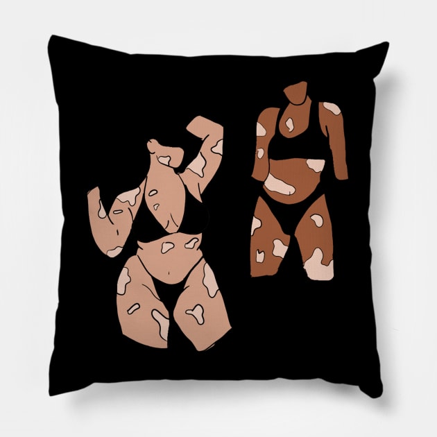 Vitiligo women Pillow by MakiArts