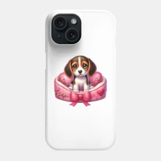 Valentine Beagle Dog in Bed Phone Case