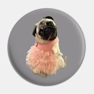 A Beautiful Pug wearing a pink tutu Pin