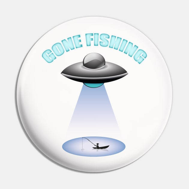 Alien Gone Fishing UFO Tee Pin by Wykd_Life