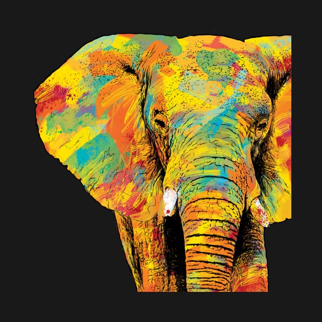 Rainbow Elephant by polliadesign