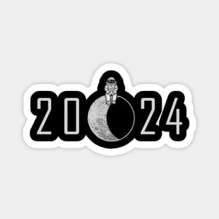 New Year 2024 - Astronaut on the Moon Magnet