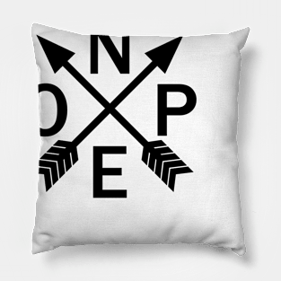 Compass Arrows Nope Pillow