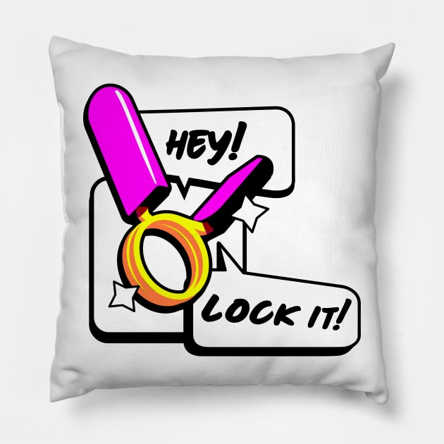 Hey lock it dumbbell clamps Pillow by clarabmtnez