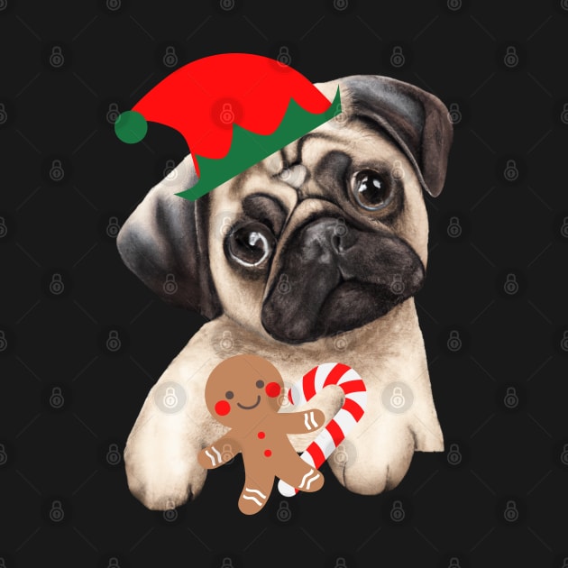Christmas Pug by FlippinTurtles