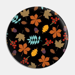 Autumn leaves falling with acorns and fruits / Fall pattern Pin