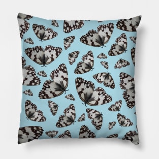 Butterfly pattern. butterflies. blue Pillow