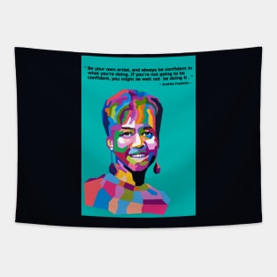 Abstract Aretha Franklin and her best quotes in WPAP Tapestry