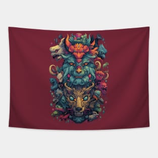 Zoomorphic Beasts - Wolverines Tapestry