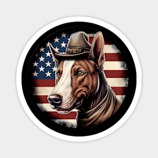 Patriotic Bull Terrier Magnet