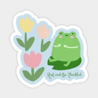 Rest and be thankful - Cute Frog Graphic Magnet