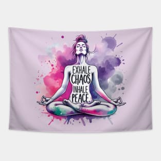 Yoga meditation, Inhale Exhale quote, yoga gift for Tapestry