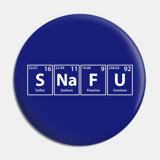 Snafu (S-Na-F-U) Periodic Elements Spelling Pin