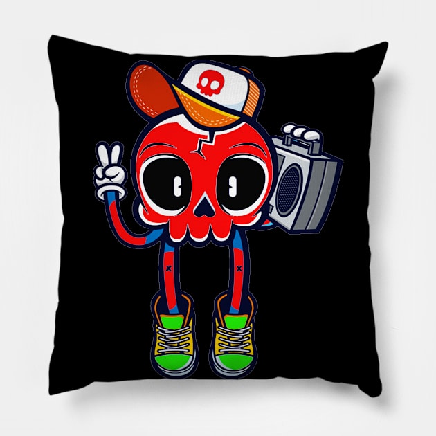 Radio Skull Pillow by ctrlzie