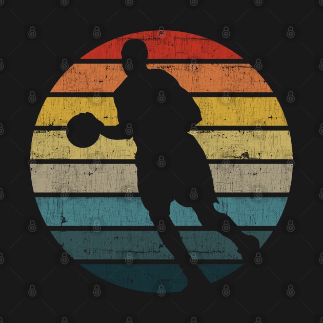 Basketball Player Silhouette On A Distressed Retro Sunset product by theodoros20