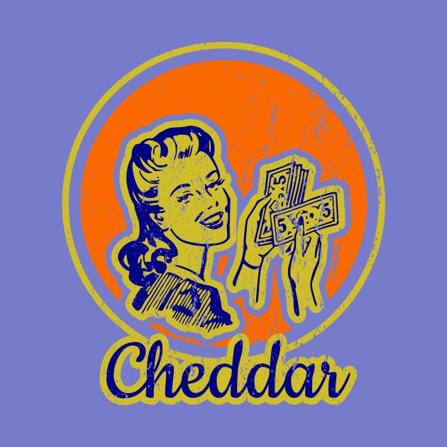 Cute and Funny Cheddar Vintage Design by focodesigns