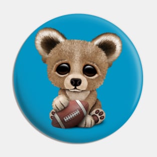 Cute Baby Bear Playing With Football Pin