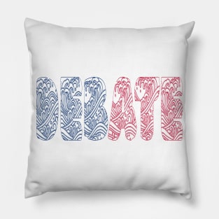 Debate Red and Blue Pillow