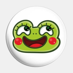 Funny frog face Pin